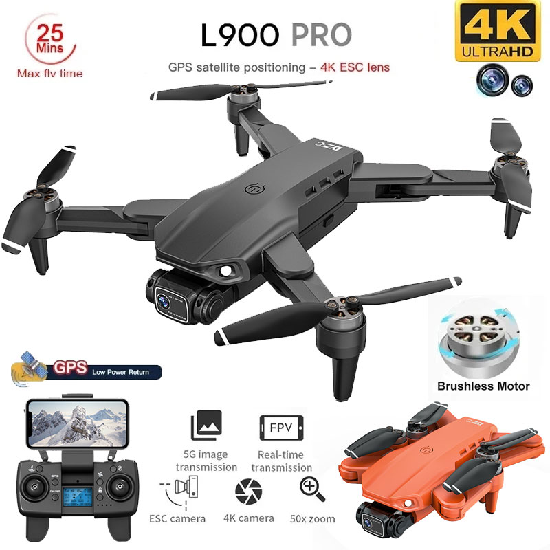 Drone Camera Lens - 折りたたみ式ブラシレスドローンl900プロ,GPS, 4k,HD,デュアルカメラ,5g,wifi,rc,距離1.2km,ドローン