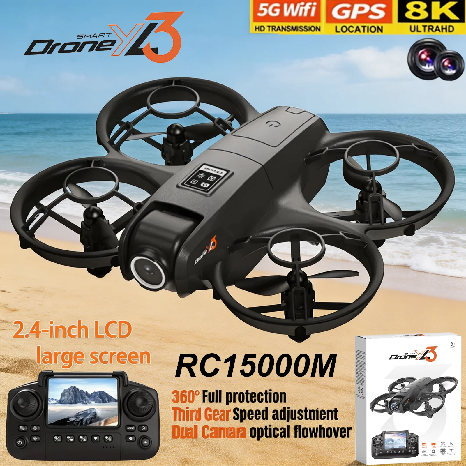 Drone Camera Wide Angle - 新型YL3 RCドローン 8K 1080P広角デュアルHDカメラ搭載 折りたたみ式クアッドコプター WiFi