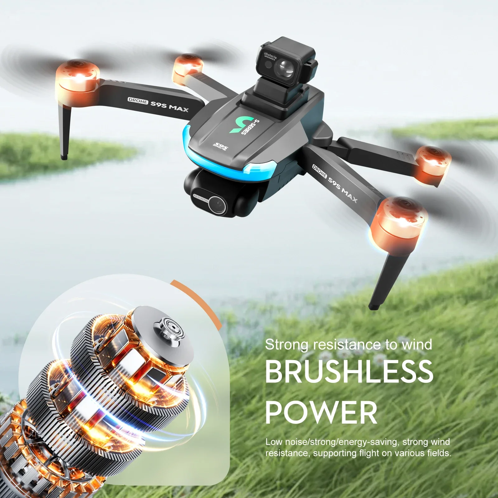 新しい S9S MAX ミニドローン 4K 2 軸 PTZ  - Drone Camera Lens のレビューと価格