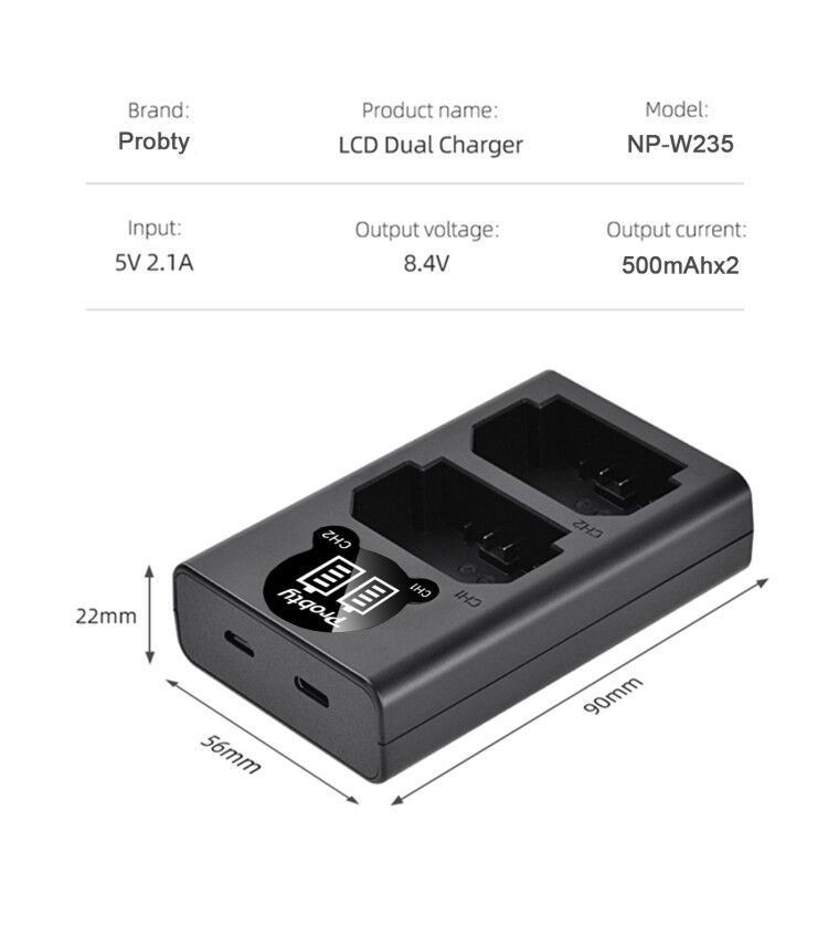 2200mAh NP-W235 NP W235 バッテリー  - Drone Camera Action のレビューと価格