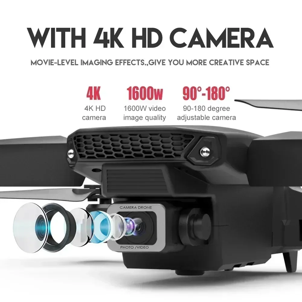 折りたたみ式クワッドコプター,e88プロ広角fpv,wifi - Drone Camera 4K のレビューと価格